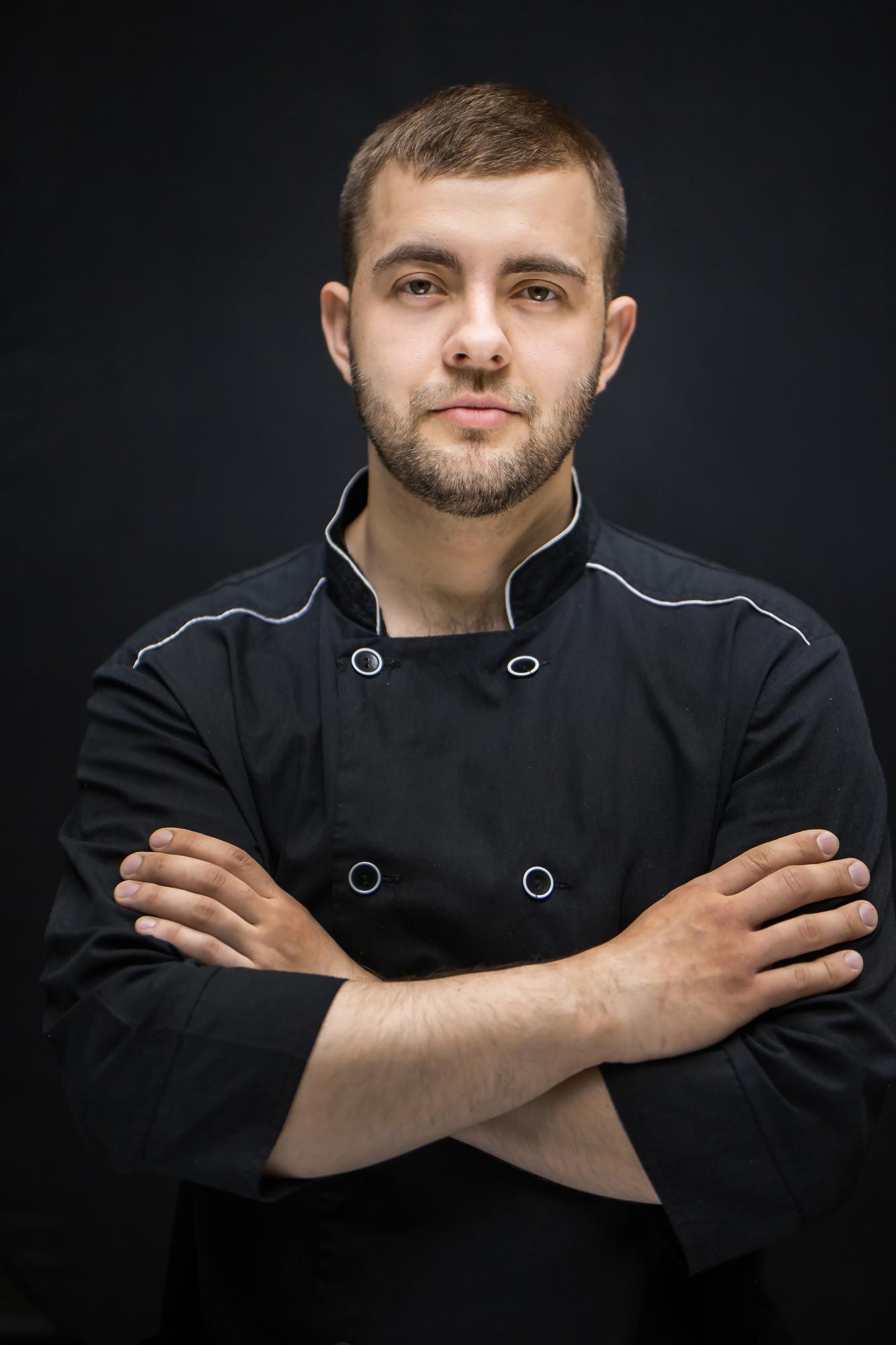 Head chef portrait in studio